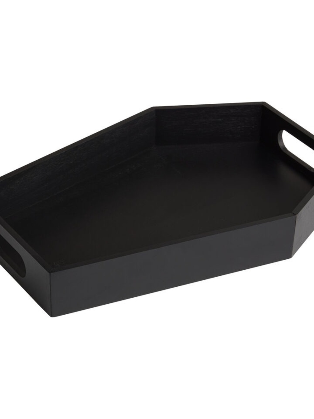 Black Pine Wood Casket / Coffin Shaped Halloween Serving Tray
